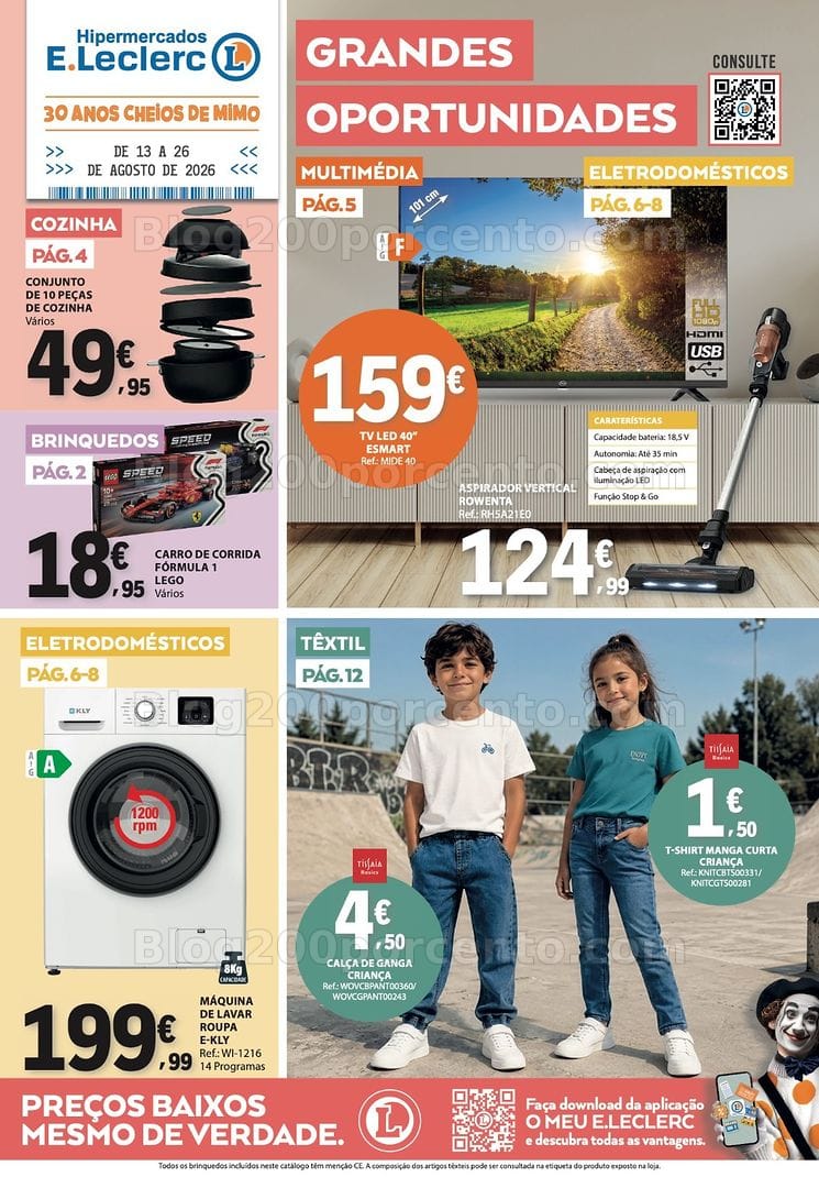 Antevisão Folheto E-LECLERC Bazar Promoções de 13 a 26 agosto